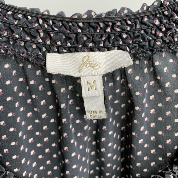 Joie Women's 100% Silk Micro Floral Blouse - Picture 6 of 7